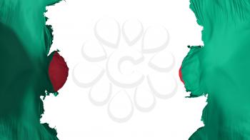 Blasted Bangladesh flag, against white background, 3d rendering