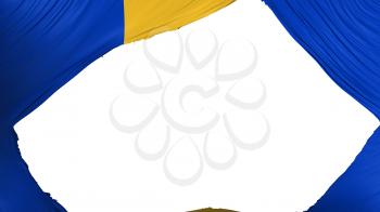 Divided Barbados flag, white background, 3d rendering