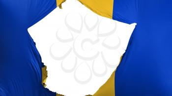 Cracked Barbados flag, white background, 3d rendering