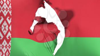 Damaged Belarus flag, white background, 3d rendering