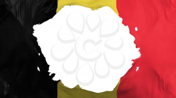 Broken Belgium flag, white background, 3d rendering