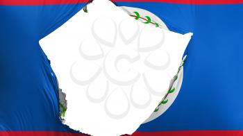 Cracked Belize flag, white background, 3d rendering
