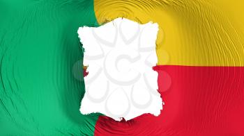 Square hole in the Benin flag, white background, 3d rendering