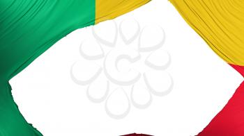 Divided Benin flag, white background, 3d rendering