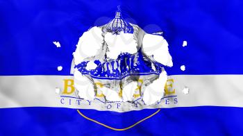 Holes in Boise city, capital of Idaho state flag, white background, 3d rendering