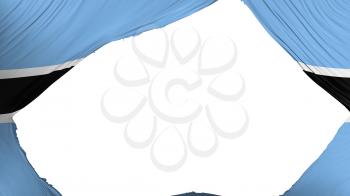 Divided Botswana flag, white background, 3d rendering