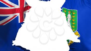 British Virgin Islands flag ripped apart, white background, 3d rendering