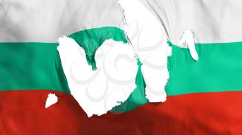 Ragged Bulgaria flag, white background, 3d rendering