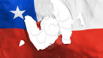 Ragged Chile flag, white background, 3d rendering