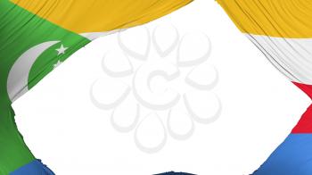 Divided Comoros flag, white background, 3d rendering