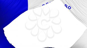 Divided Concord city, capital of New Hampshire state flag, white background, 3d rendering