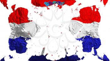 Scattered Croatia flag, white background, 3d rendering