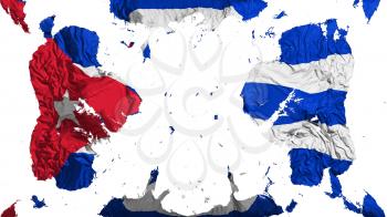 Scattered Cuba flag, white background, 3d rendering