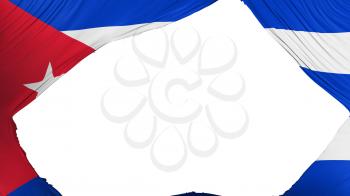 Divided Cuba flag, white background, 3d rendering