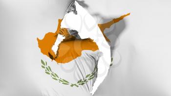 Damaged Cyprus flag, white background, 3d rendering
