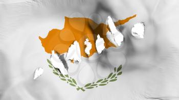 Cyprus flag perforated, bullet holes, white background, 3d rendering