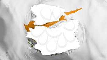 Tattered Cyprus flag, white background, 3d rendering