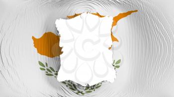 Square hole in the Cyprus flag, white background, 3d rendering