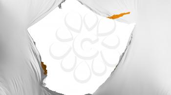 Cracked Cyprus flag, white background, 3d rendering
