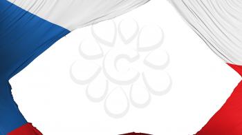 Divided Czech Republic flag, white background, 3d rendering