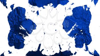 Scattered Deep blue color flag, white background, 3d rendering