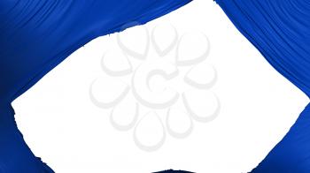 Divided Deep blue color flag, white background, 3d rendering