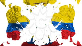 Scattered Ecuador flag, white background, 3d rendering