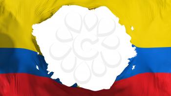 Broken Ecuador flag, white background, 3d rendering