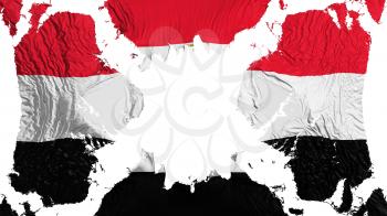 Egypt torn flag fluttering in the wind, over white background, 3d rendering