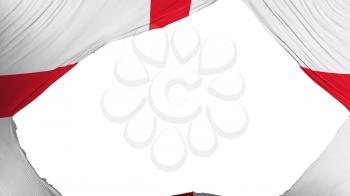 Divided England flag, white background, 3d rendering