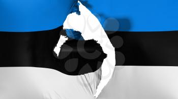 Damaged Estonia flag, white background, 3d rendering