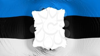 Square hole in the Estonia flag, white background, 3d rendering