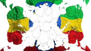 Scattered Ethiopia flag, white background, 3d rendering