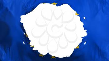 Broken Europe flag, white background, 3d rendering