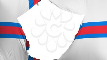 Cracked Faroe Islands flag, white background, 3d rendering