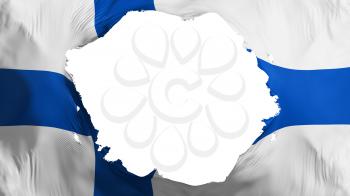Broken Finland flag, white background, 3d rendering