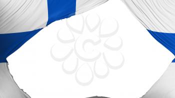 Divided Finland flag, white background, 3d rendering
