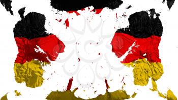 Scattered Germany flag, white background, 3d rendering