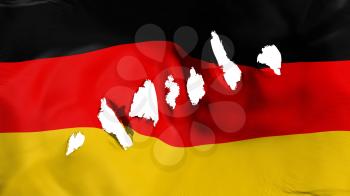 Germany flag perforated, bullet holes, white background, 3d rendering