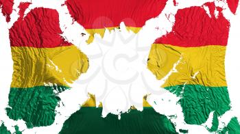 Ghana torn flag fluttering in the wind, over white background, 3d rendering