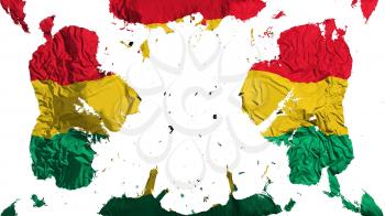 Scattered Ghana flag, white background, 3d rendering