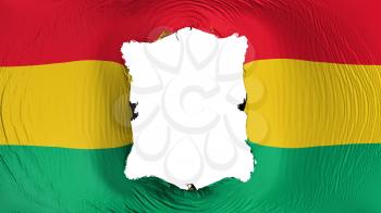 Square hole in the Ghana flag, white background, 3d rendering