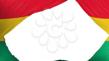 Divided Ghana flag, white background, 3d rendering