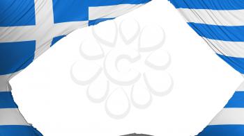 Divided Greece flag, white background, 3d rendering