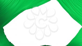 Divided Green color flag, white background, 3d rendering