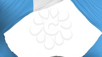 Divided Guatemala flag, white background, 3d rendering