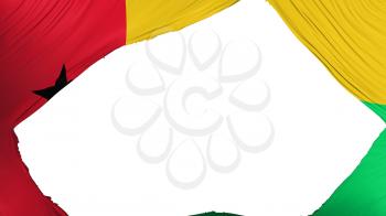 Divided Guinea Bissau flag, white background, 3d rendering