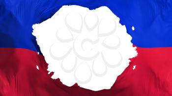 Broken Haiti flag, white background, 3d rendering