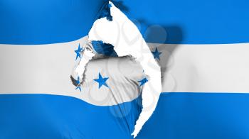 Damaged Honduras flag, white background, 3d rendering