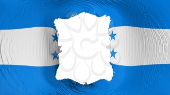 Square hole in the Honduras flag, white background, 3d rendering